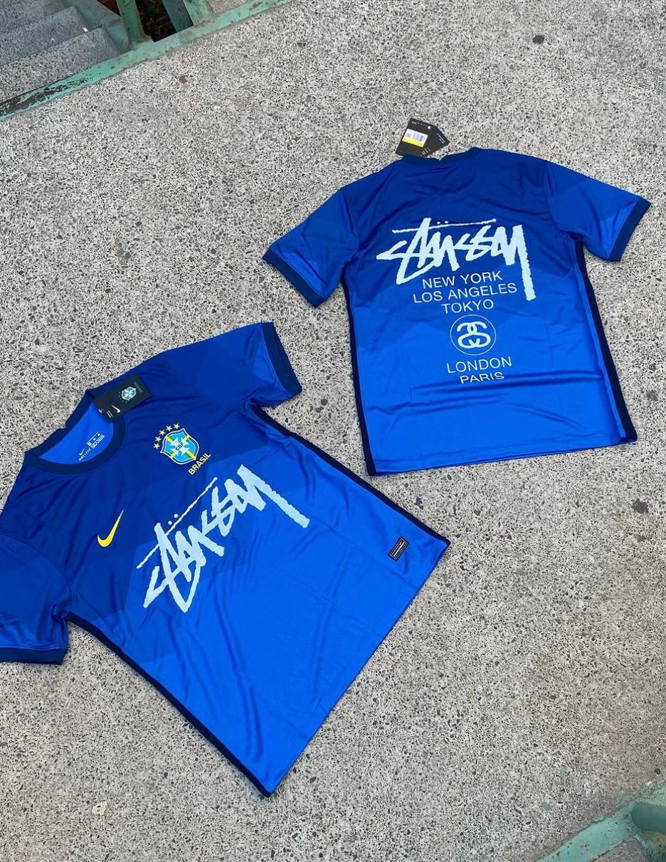 STÜSSY X “BRAZIL” JERSEY - BLUE (2020/21 Edition)