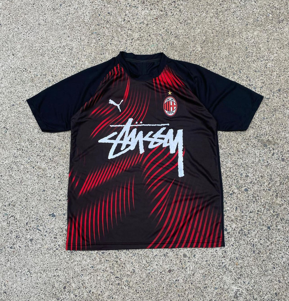 STÜSSY X “AC MILAN” JERSEY - BLACK/RED